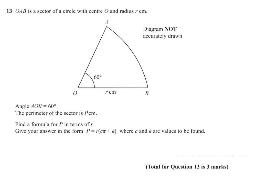 Question 13 - Edexcel IGCSE Maths Past Papers - Higher Resit Calculator June 2024 - Paper 2