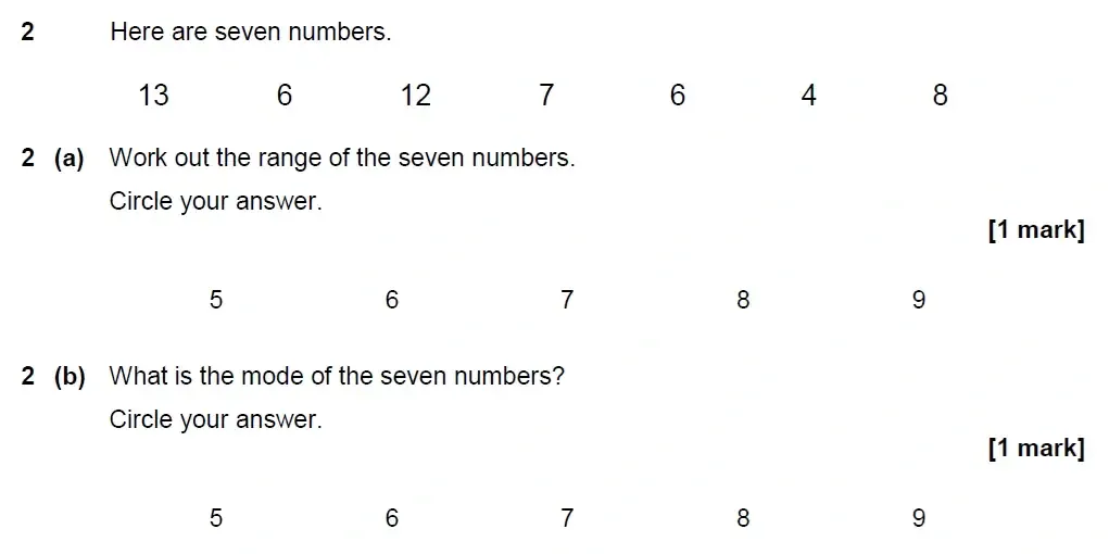Question 02 - AQA IGCSE Maths Past Papers - Core Calculator 2018 - Specimen Paper 1