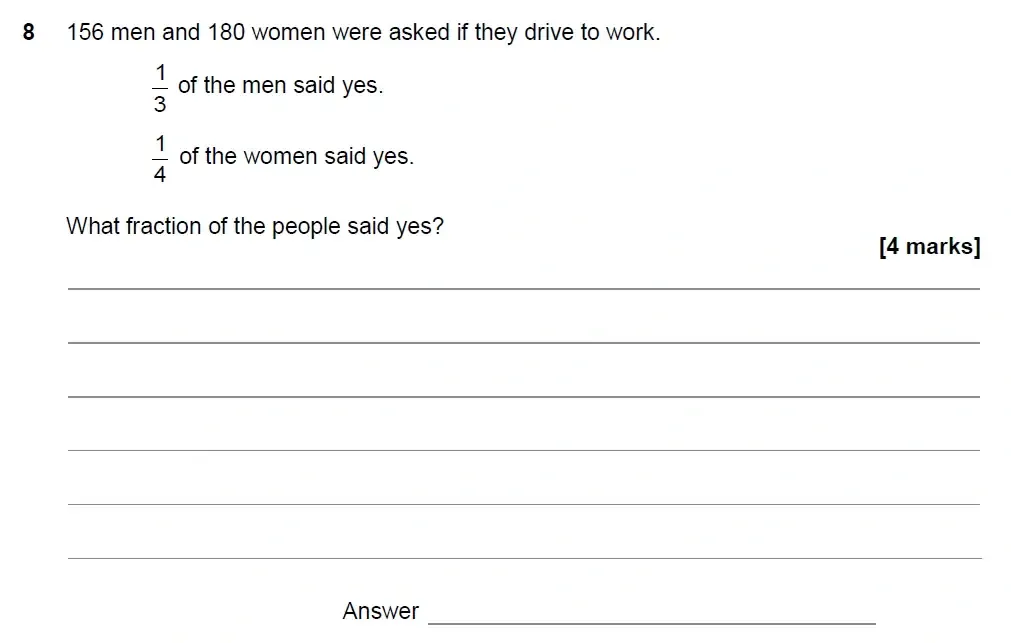 Question 08 - AQA IGCSE Maths Past Papers - Core Calculator 2018 - Specimen Paper 1