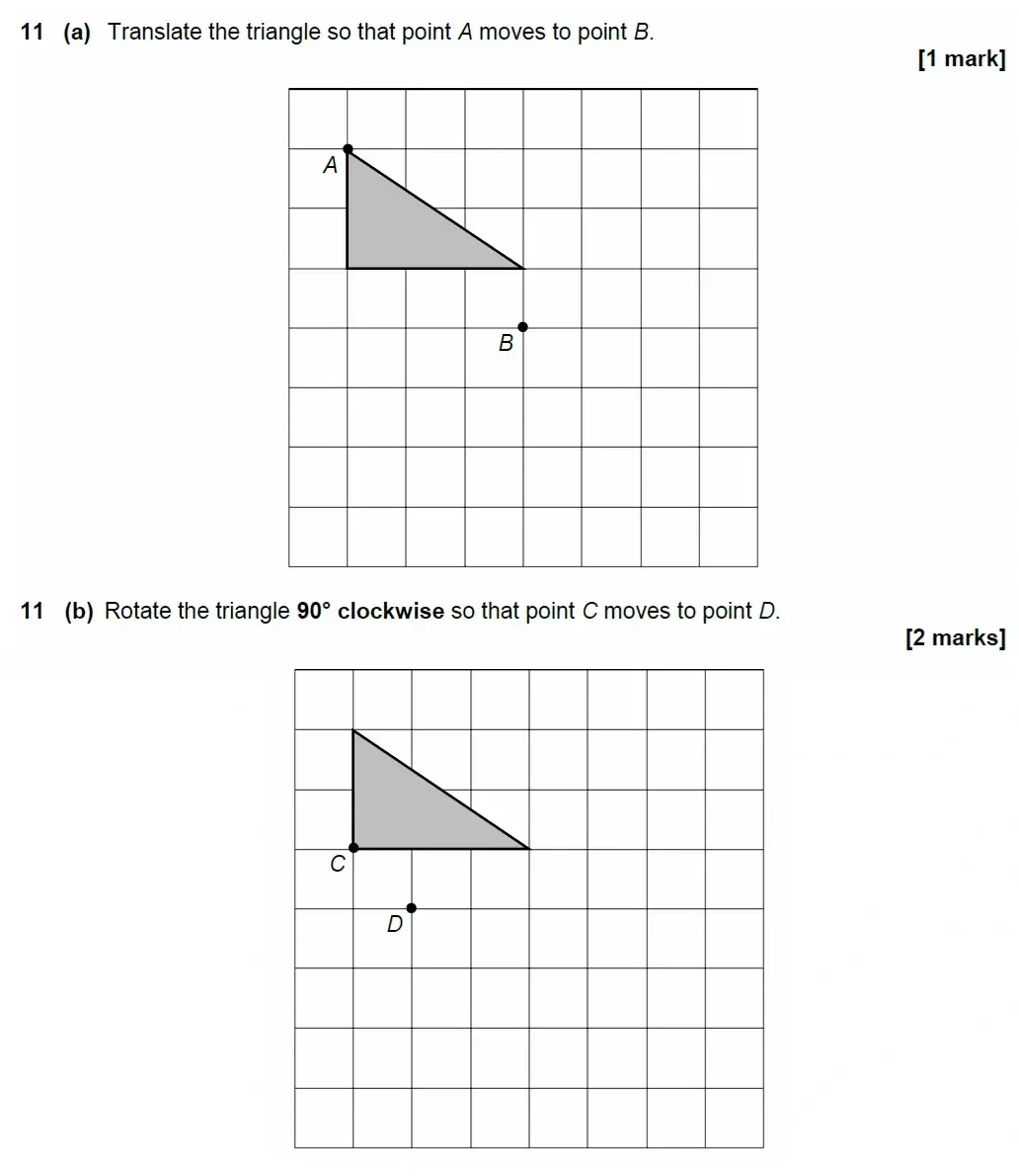 Question 11(a,b) - AQA IGCSE Maths Past Papers - Core Calculator 2018 - Specimen Paper 1