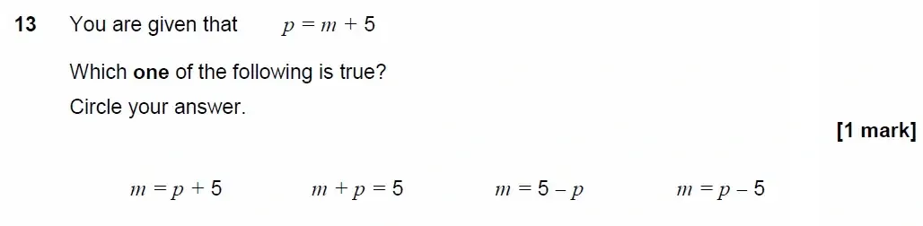 Question 13 - AQA IGCSE Maths Past Papers - Core Calculator 2018 - Specimen Paper 1