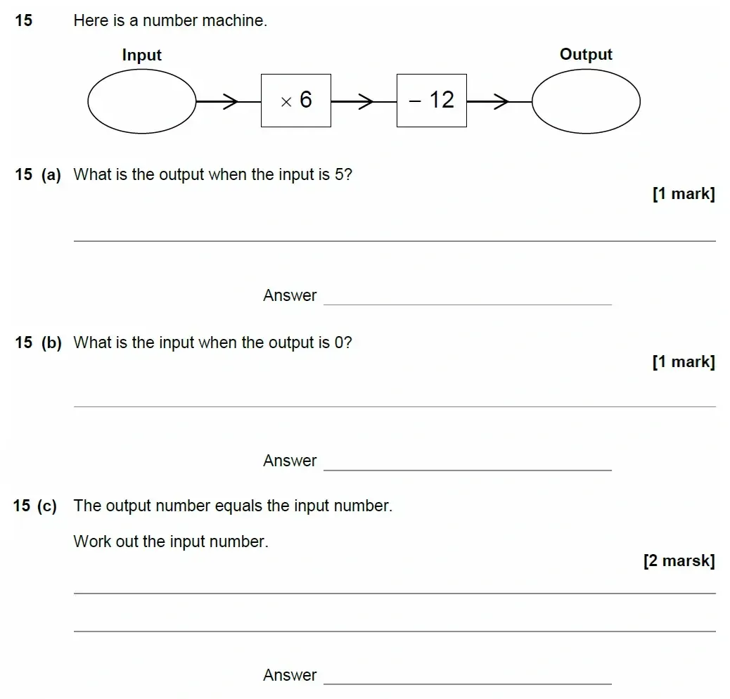 Question 15(a,b,c) - AQA IGCSE Maths Past Papers - Core Calculator 2018 - Specimen Paper 1