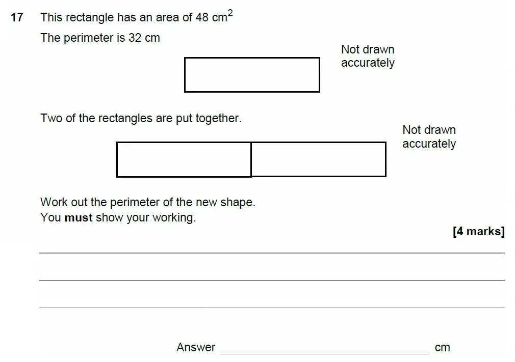 Question 17 - AQA IGCSE Maths Past Papers - Core Calculator 2018 - Specimen Paper 1
