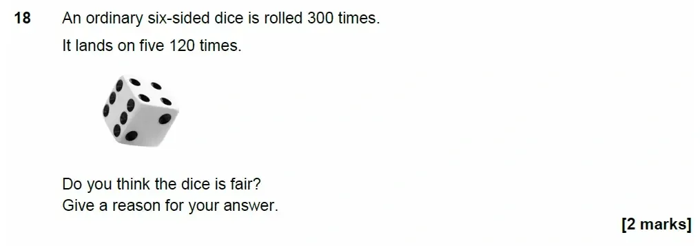 Question 18 - AQA IGCSE Maths Past Papers - Core Calculator 2018 - Specimen Paper 1