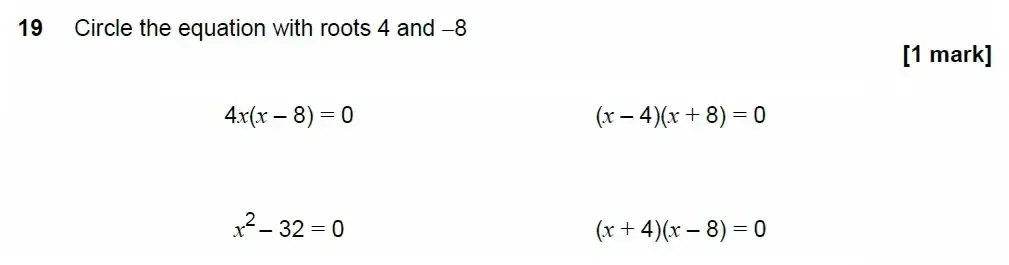 Question 19 - AQA IGCSE Maths Past Papers - Core Calculator 2018 - Specimen Paper 1