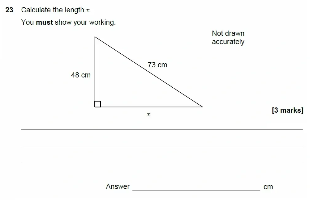 Question 23 - AQA IGCSE Maths Past Papers - Core Calculator 2018 - Specimen Paper 1