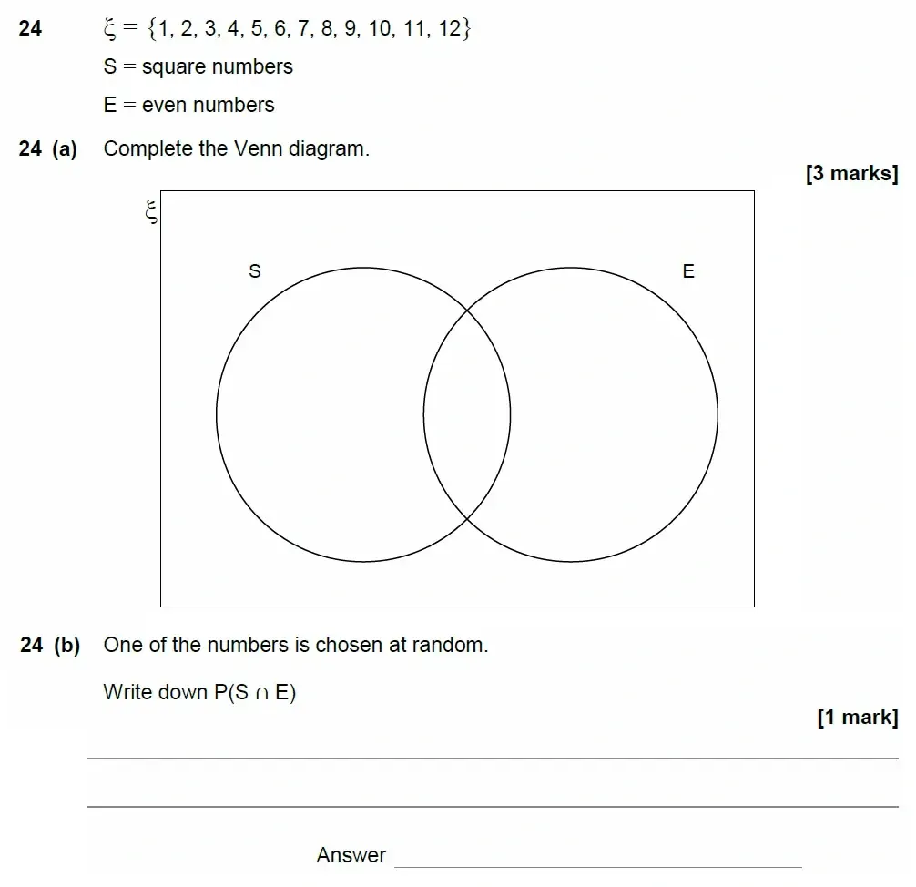 Question 24(a,b) - AQA IGCSE Maths Past Papers - Core Calculator 2018 - Specimen Paper 1