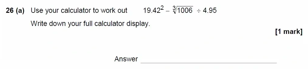 Question 26(a) - AQA IGCSE Maths Past Papers - Core Calculator 2018 - Specimen Paper 1