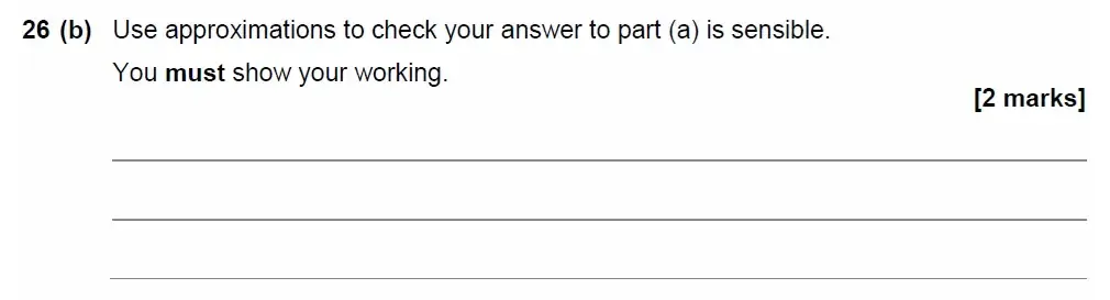 Question 26(b) - AQA IGCSE Maths Past Papers - Core Calculator 2018 - Specimen Paper 1