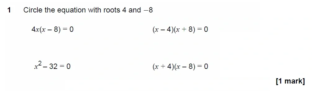 Question 01 - AQA IGCSE Maths Past Papers - Extended Calculator 2018 - Specimen Paper 1