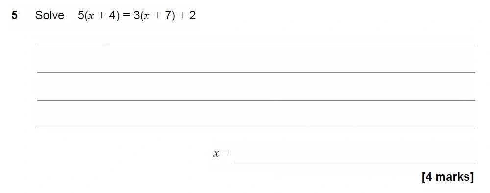 Question 05 - AQA IGCSE Maths Past Papers - Extended Calculator 2018 - Specimen Paper 1
