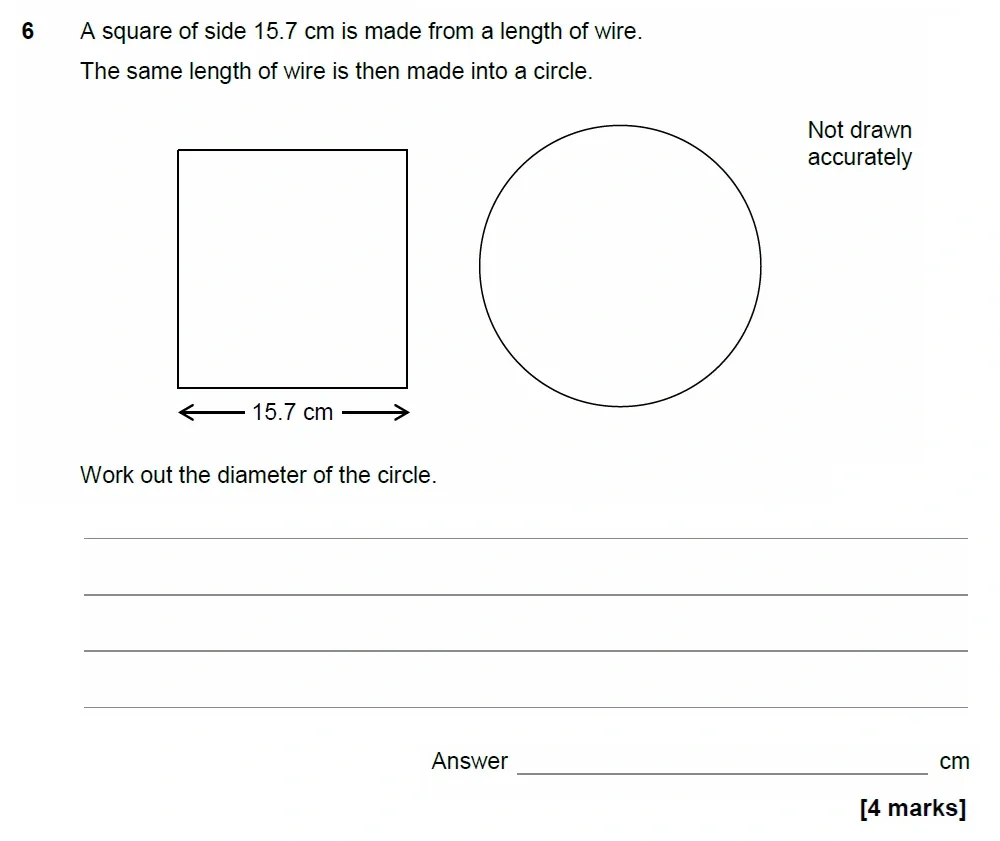 Question 06 - AQA IGCSE Maths Past Papers - Extended Calculator 2018 - Specimen Paper 1