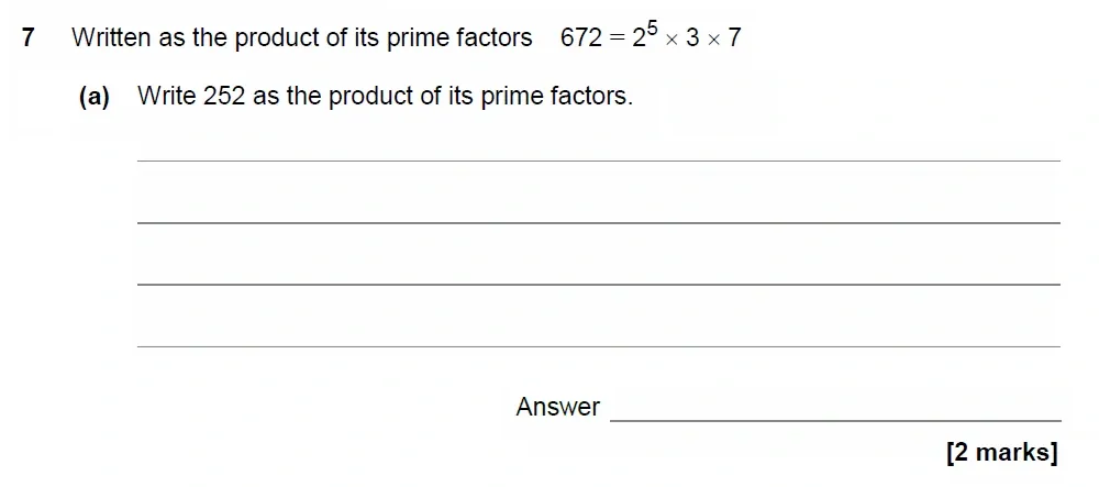 Question 07(a) - AQA IGCSE Maths Past Papers - Extended Calculator 2018 - Specimen Paper 1