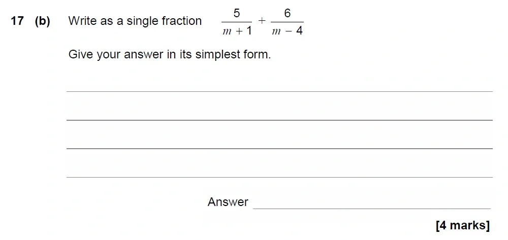 Question 17(b) - AQA IGCSE Maths Past Papers - Extended Calculator 2018 - Specimen Paper 1