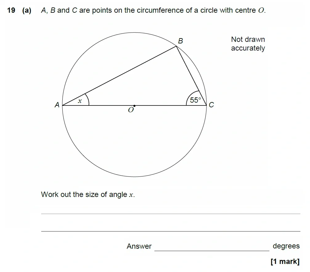 Question 19(a) - AQA IGCSE Maths Past Papers - Extended Calculator 2018 - Specimen Paper 1