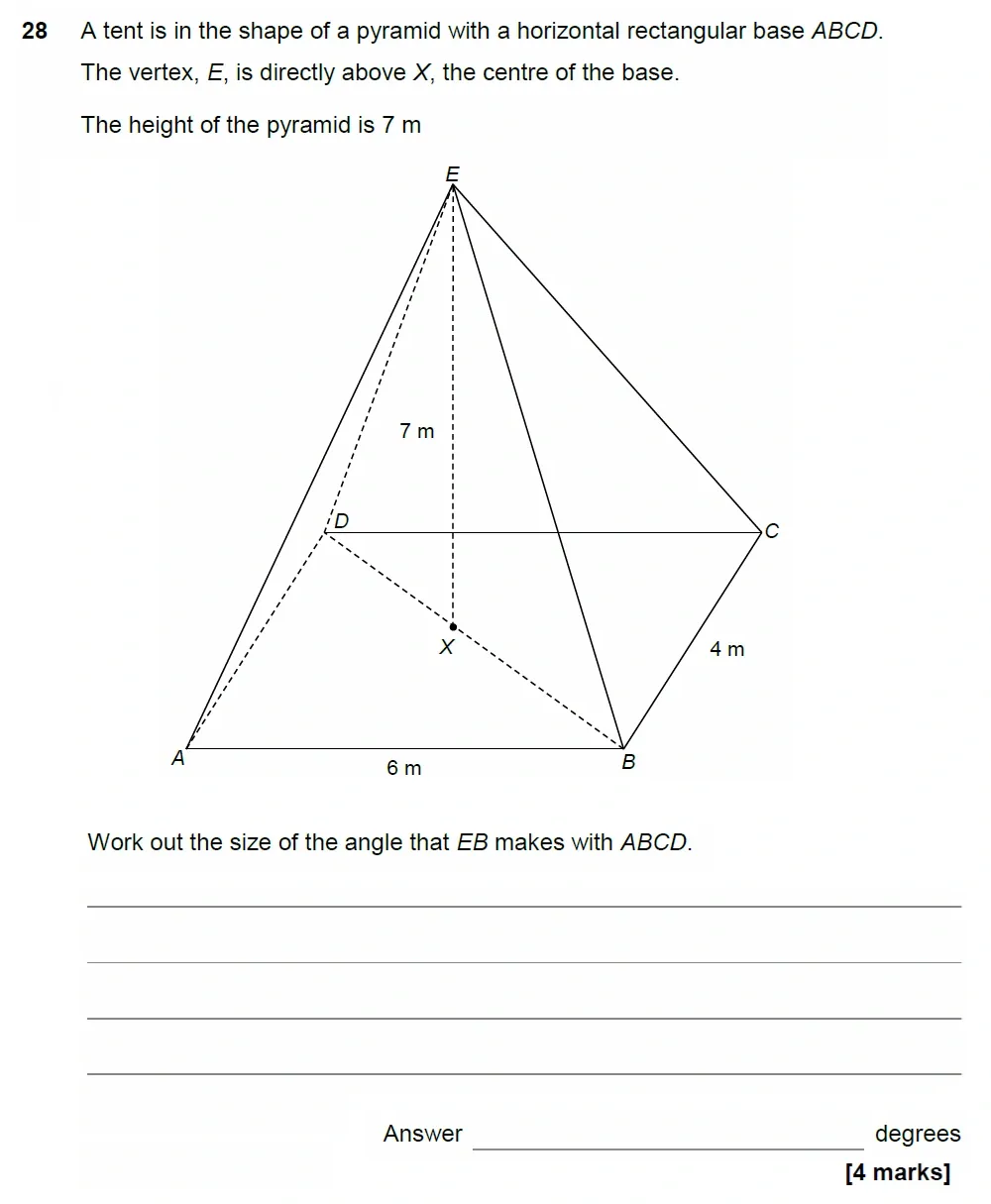 Question 28 - AQA IGCSE Maths Past Papers - Extended Calculator 2018 - Specimen Paper 1