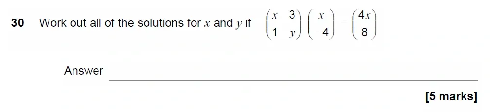 Question 30 - AQA IGCSE Maths Past Papers - Extended Calculator 2018 - Specimen Paper 1