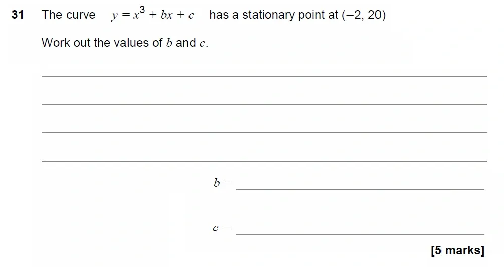 Question 31 - AQA IGCSE Maths Past Papers - Extended Calculator 2018 - Specimen Paper 1