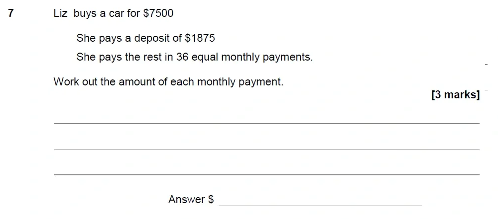 Question 07 - AQA IGCSE Maths Past Papers - Core Calculator 2018 - Specimen Paper 2