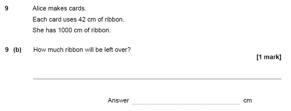 Question 09(b) - AQA IGCSE Maths Past Papers - Core Calculator 2018 - Specimen Paper 2