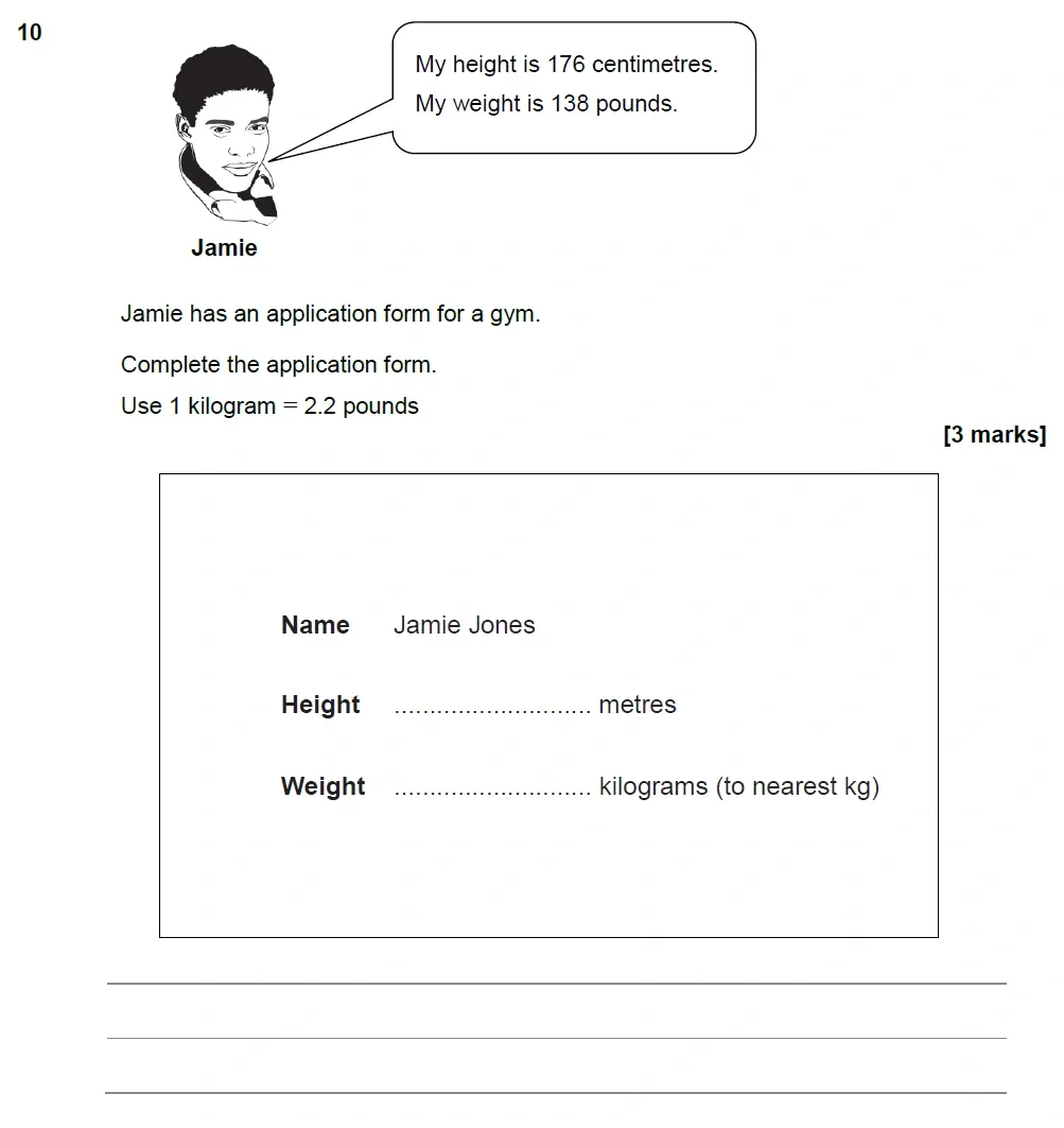 Question 10 - AQA IGCSE Maths Past Papers - Core Calculator 2018 - Specimen Paper 2