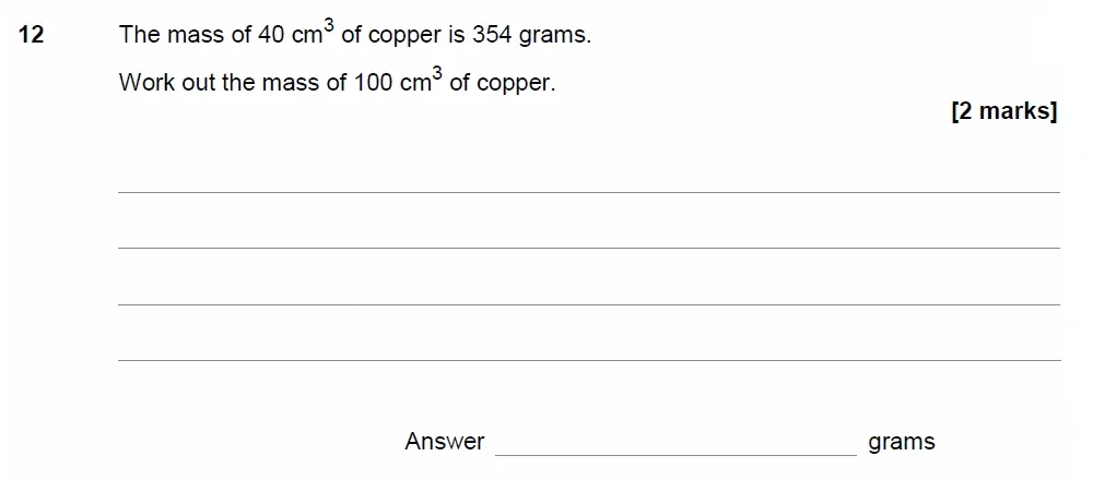 Question 12 - AQA IGCSE Maths Past Papers - Core Calculator 2018 - Specimen Paper 2