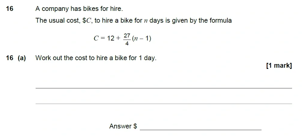 Question 16(a) - AQA IGCSE Maths Past Papers - Core Calculator 2018 - Specimen Paper 2