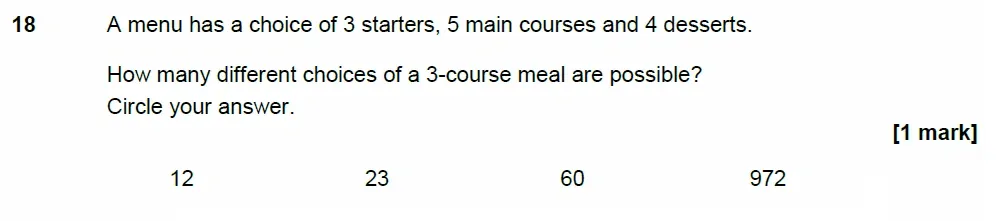 Question 18 - AQA IGCSE Maths Past Papers - Core Calculator 2018 - Specimen Paper 2