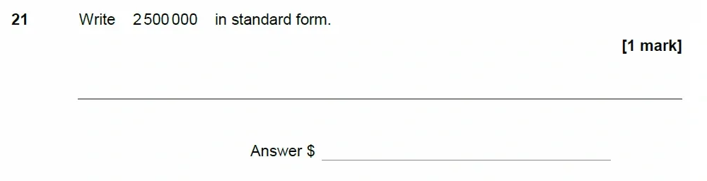 Question 21 - AQA IGCSE Maths Past Papers - Core Calculator 2018 - Specimen Paper 2
