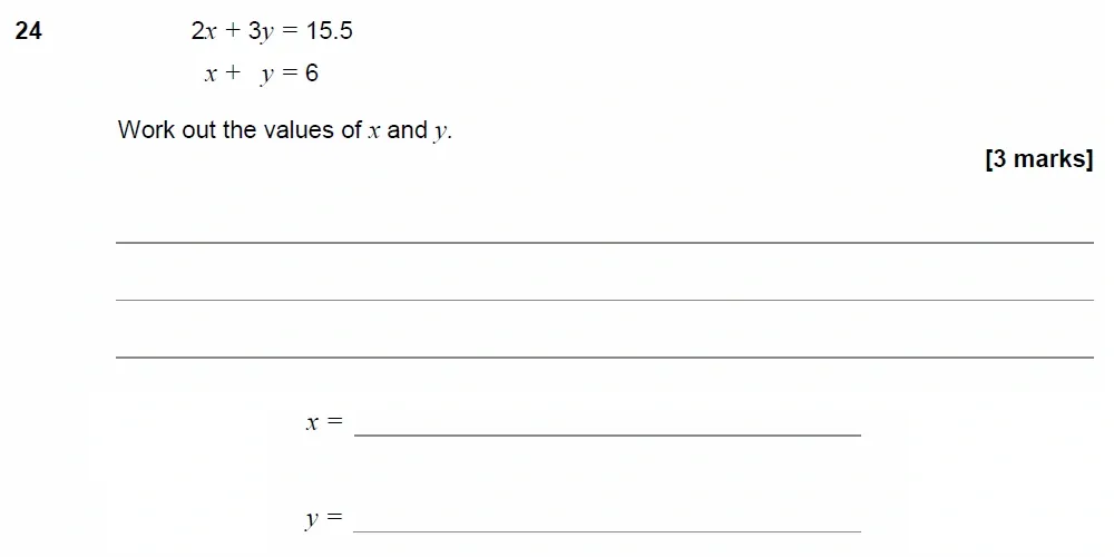 Question 24 - AQA IGCSE Maths Past Papers - Core Calculator 2018 - Specimen Paper 2