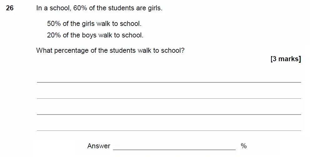 Question 26 - AQA IGCSE Maths Past Papers - Core Calculator 2018 - Specimen Paper 2