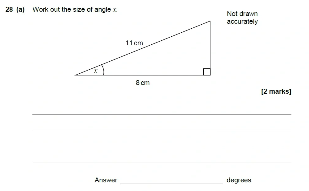 Question 28(a) - AQA IGCSE Maths Past Papers - Core Calculator 2018 - Specimen Paper 2