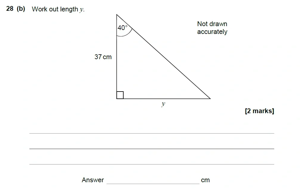 Question 28(b) - AQA IGCSE Maths Past Papers - Core Calculator 2018 - Specimen Paper 2