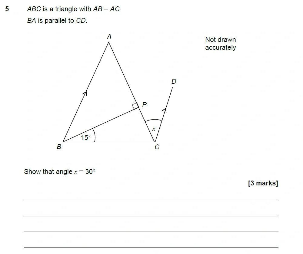 Question 05 - AQA IGCSE Maths Past Papers - Extended Calculator 2018 - Specimen Paper 2