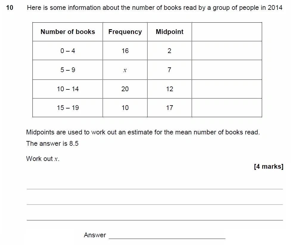 Question 10 - AQA IGCSE Maths Past Papers - Extended Calculator 2018 - Specimen Paper 2