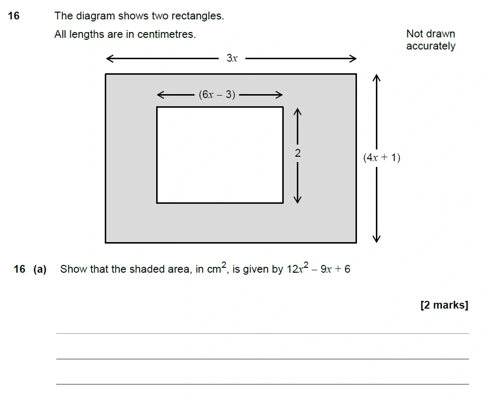 Question 16(a) - AQA IGCSE Maths Past Papers - Extended Calculator 2018 - Specimen Paper 2