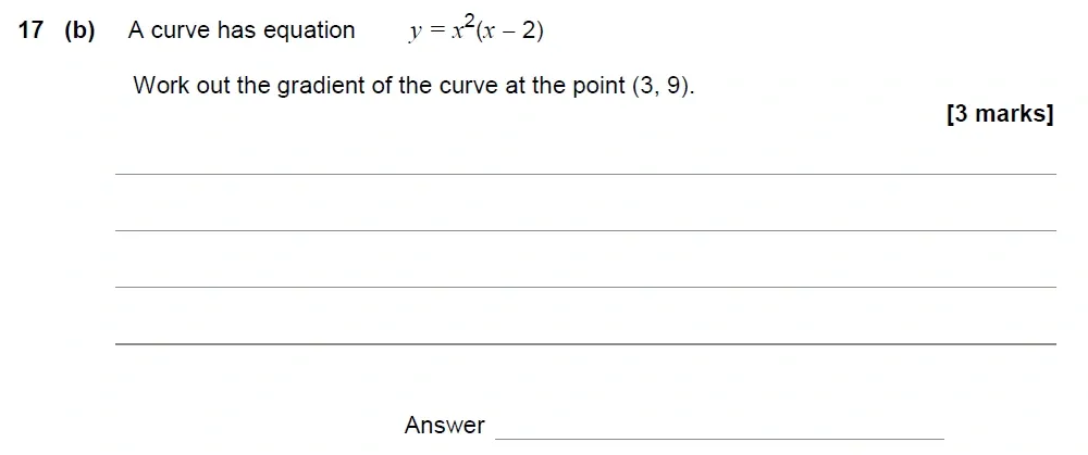 Question 17(b) - AQA IGCSE Maths Past Papers - Extended Calculator 2018 - Specimen Paper 2