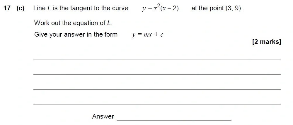 Question 17(c) - AQA IGCSE Maths Past Papers - Extended Calculator 2018 - Specimen Paper 2