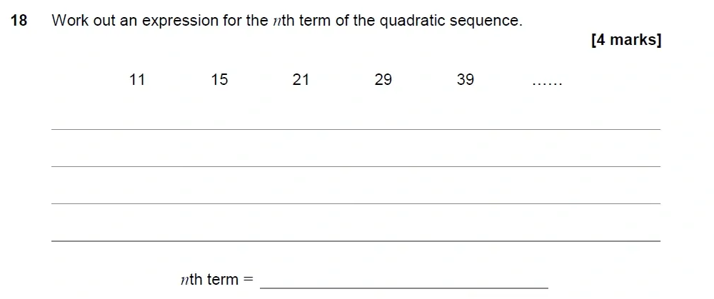 Question 18 - AQA IGCSE Maths Past Papers - Extended Calculator 2018 - Specimen Paper 2