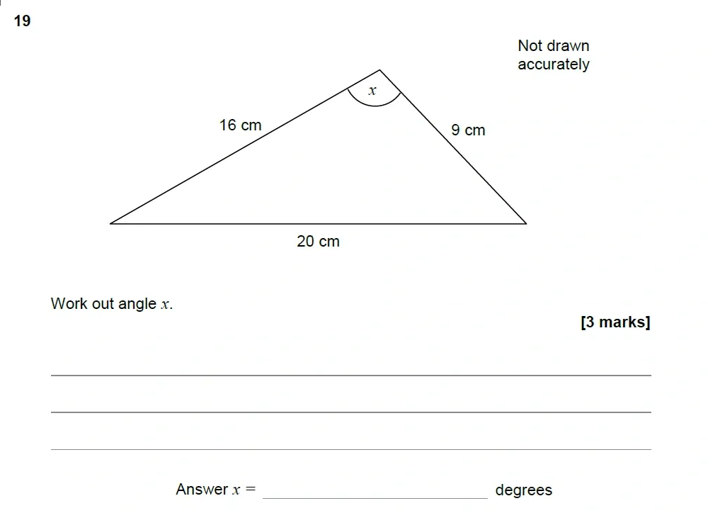 Question 19 - AQA IGCSE Maths Past Papers - Extended Calculator 2018 - Specimen Paper 2