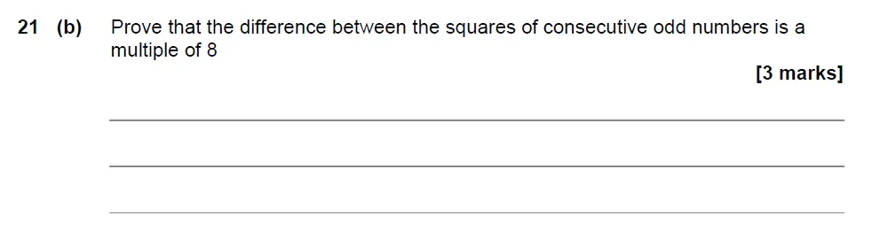 Question 21(b) - AQA IGCSE Maths Past Papers - Extended Calculator 2018 - Specimen Paper 2