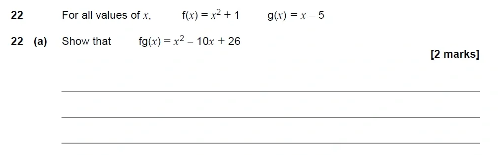 Question 22(a) - AQA IGCSE Maths Past Papers - Extended Calculator 2018 - Specimen Paper 2