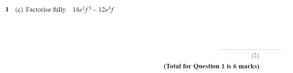 Question 01(c) - Edexcel IGCSE Maths Past Papers - Higher Calculator June 2018 - Paper 2