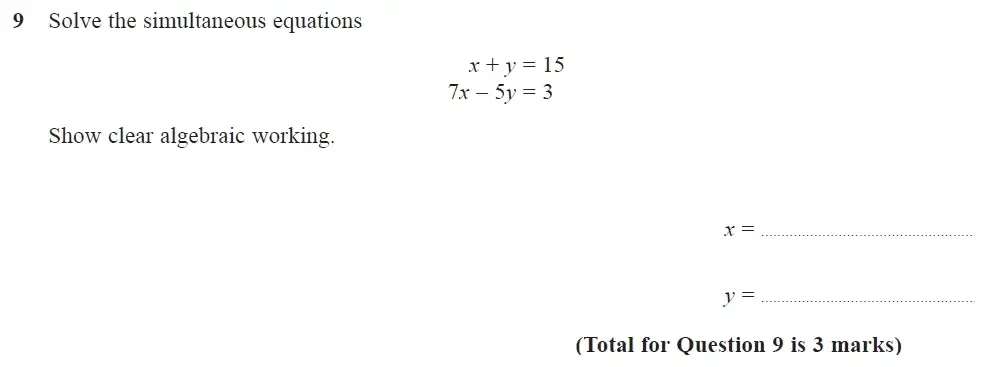 Question 09 - Edexcel IGCSE Maths Past Papers - Higher Calculator June 2018 - Paper 2