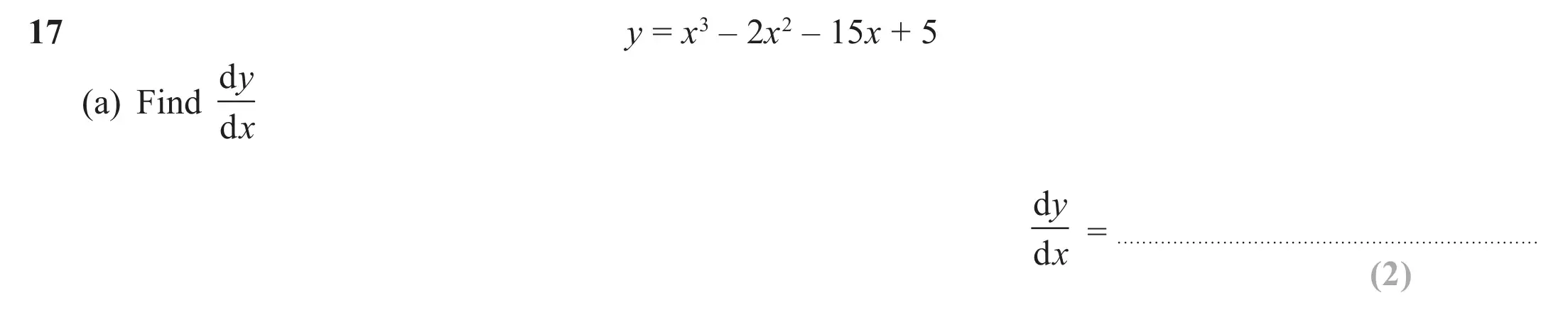 Question 17(a) - Edexcel IGCSE Maths Past Papers - Higher Calculator June 2018 - Paper 2