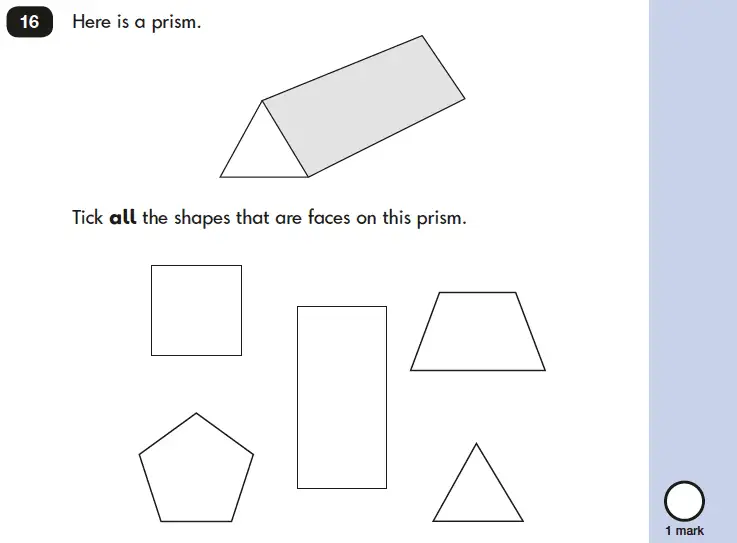 Question 16 - Mathematics Paper 2 - Reasoning