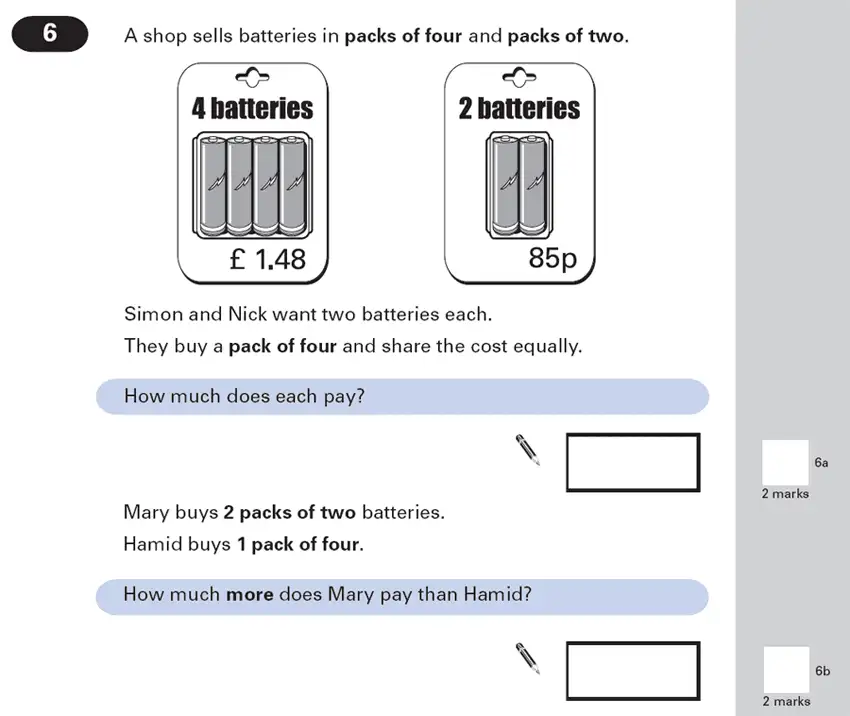 Question 6 - Maths Question Paper 1 - 2000