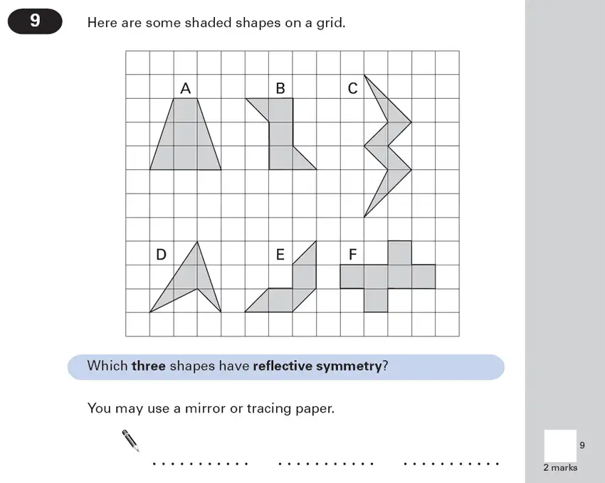 Question 9 - Maths Question Paper 1 - 2000