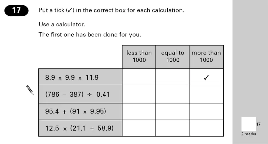 Question 17 - Maths Question Paper 2 - 2000