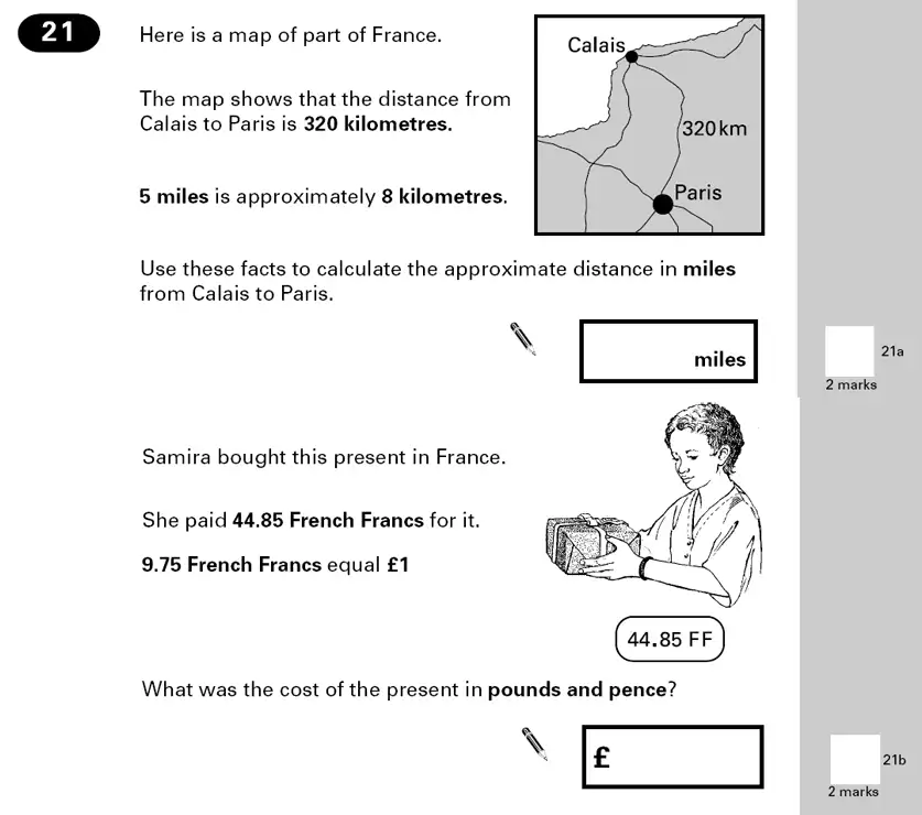 Question 21 - Maths Question Paper 2 - 2000
